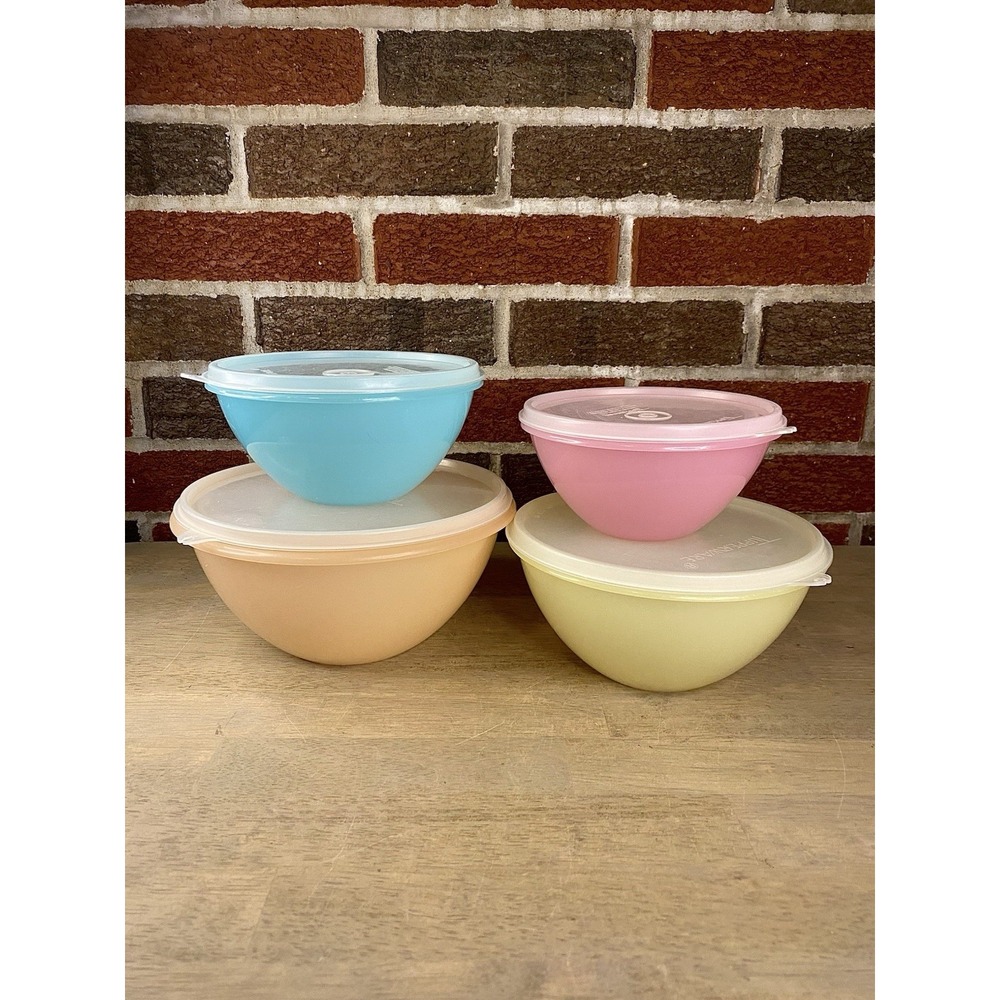 Tupperware 8-pc Wonderlier Vintage Series Bowl Opaque w/ Clear Lids Set
